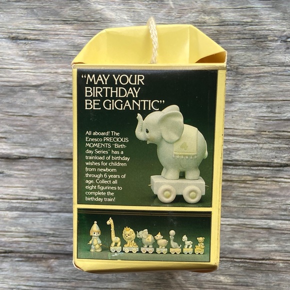 Vintage Precious Moments Birthday Train 4th Birthday Elephant with Box - Picture 15 of 15